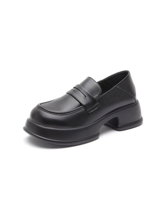 Round Toe Chunky Mary Janes Loafers for Women