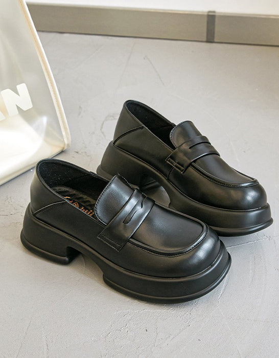Round Toe Chunky Mary Janes Loafers for Women