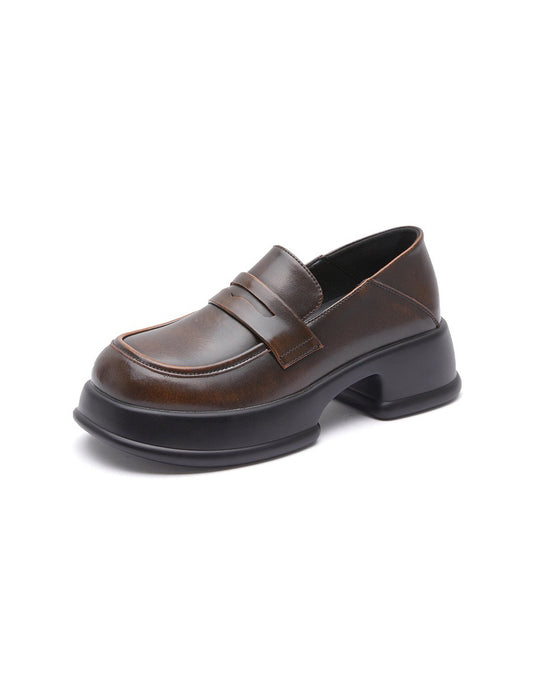 Round Toe Chunky Mary Janes Loafers for Women