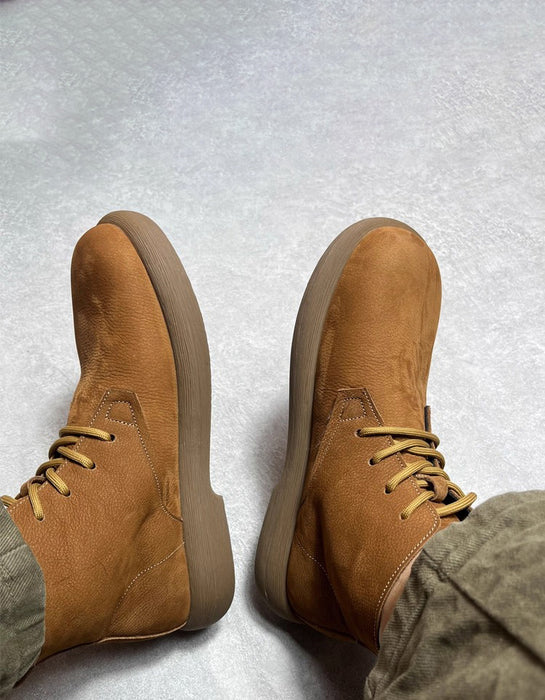 Round Toe Comfortable Lace-up Ankle Boots for Men 38-44