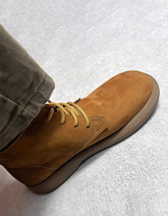 Round Toe Comfortable Lace-up Ankle Boots for Men 38-44