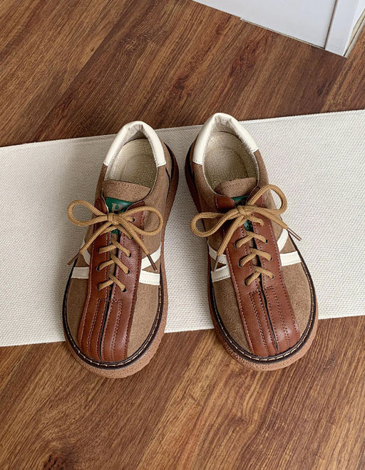 Round Toe Comfortable Lace-up Casual Flat Shoes Brown Jan Shoe Collection 2026 78.00