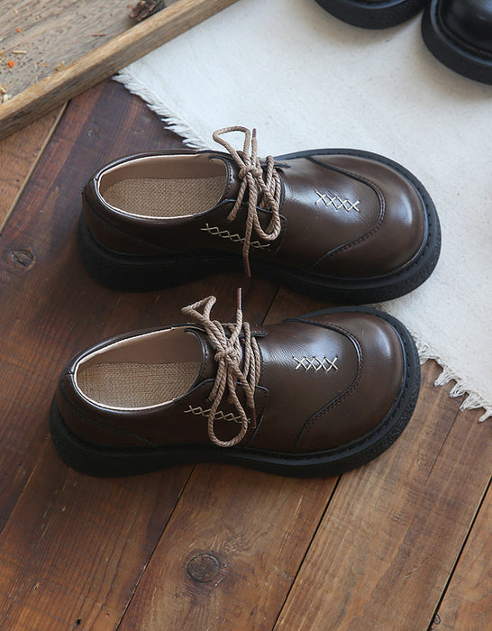 dress shoes with wide toe box Round Toe Comfortable Lace-up Wide Toe Box Shoes 39 / White