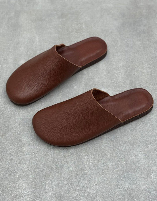Obiono Round Toe Comfortable Soft Sole Leather Mules SlippersJuly Shoes Collection 2026 69.99