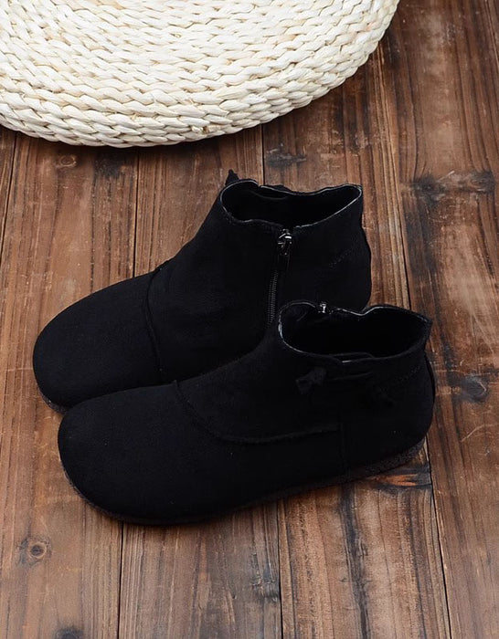 Ballerines confortables en cuir vintage faites à la main