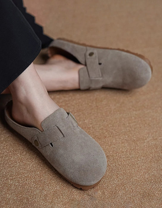 Round Toe Soft Sole Barefoot Suede Clogs