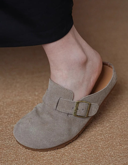 Round Toe Soft Sole Barefoot Suede Clogs