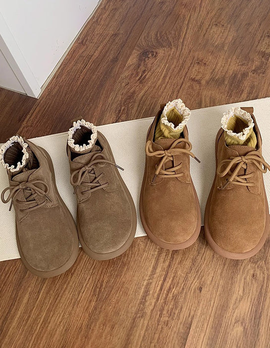 Round Toe Suede Comfortable Flat Shoes