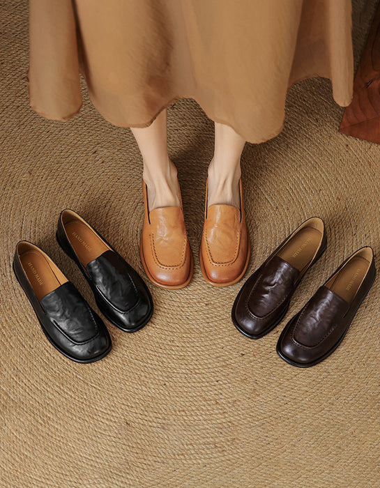 Sheepskin Handmade Leather Loafers for Women 34-43