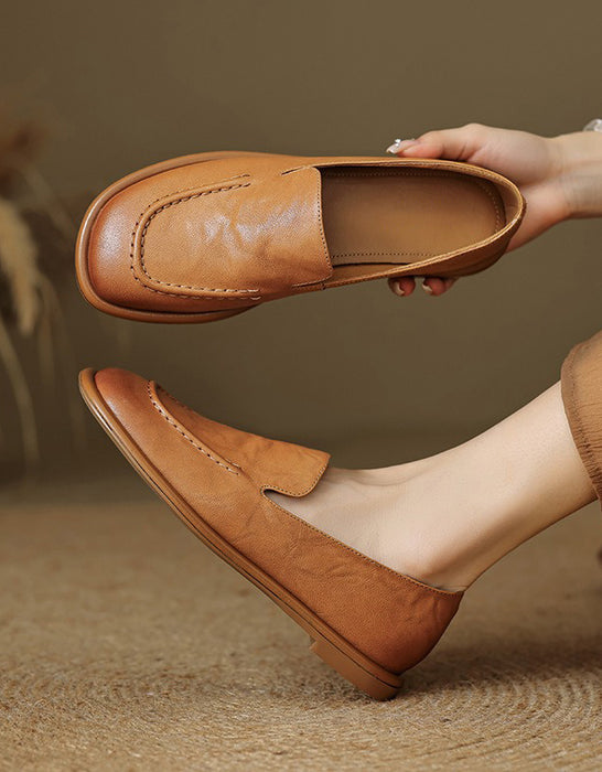 Sheepskin Handmade Leather Loafers for Women 34-43