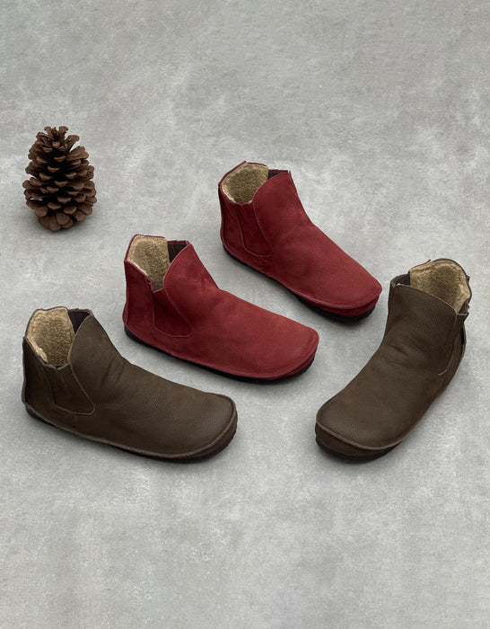 Side Elastic Soft Leather Comfort Handmade Retro Flat Boots Obiono Jan Shoe Trends 2026 82.00