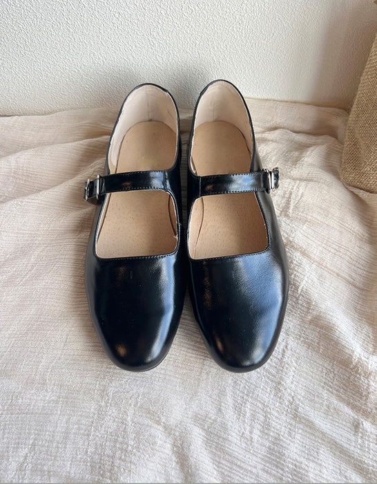 Single Buckle Black Mary Jane Shoes