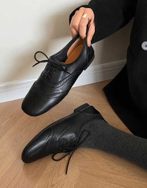 Handmade Soft Leather Brogue Style Women's Oxford Shoes, Obiono Sep Shoes Collection 2026, 98.00
