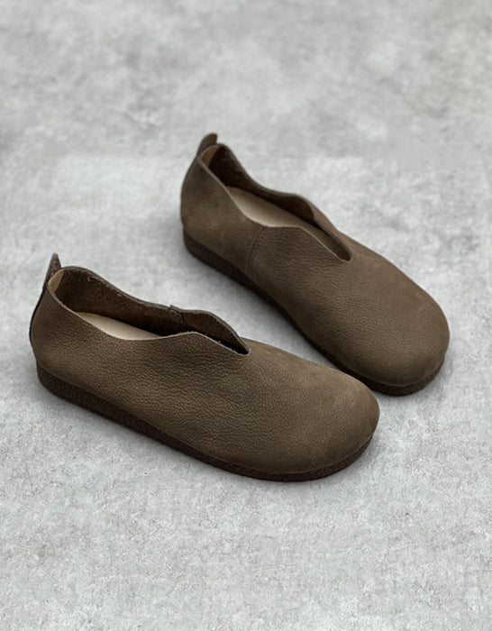 Soft Leather Handmade Retro Flat Shoes