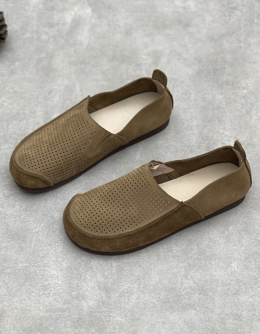 Big size shoes, Soft Leather Summer Hollow Breathable Retro Flat Shoes for men & Women, Obiono Aug shoes collection 2026. 89.99