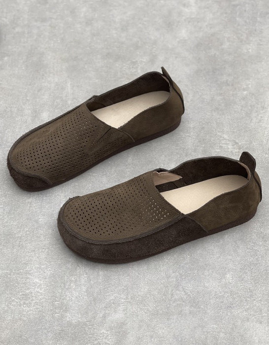 Big size shoes, Soft Leather Summer Hollow Breathable Retro Flat Shoes for men & Women, Obiono Aug shoes collection 2026. 89.99