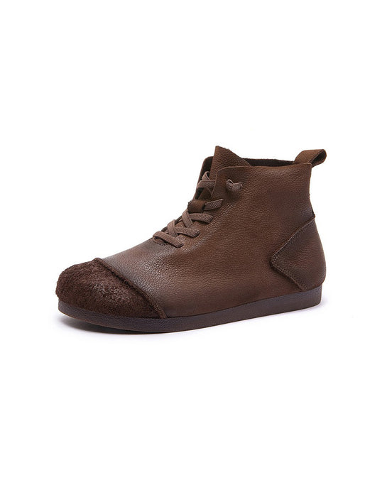 Bottes d'automne en cuir souple pour femmes de style japonais | Chaussures cadeaux