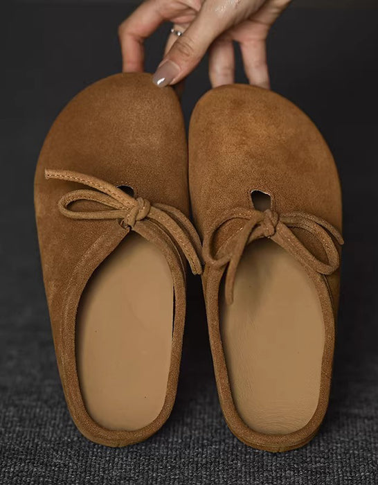 Soft Sole Comfortable Lace Up Suede Clogs Slippers April Shoes Collection 2026 81.50