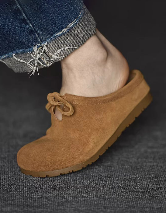 Soft Sole Comfortable Lace Up Suede Clogs Slippers April Shoes Collection 2026 81.50