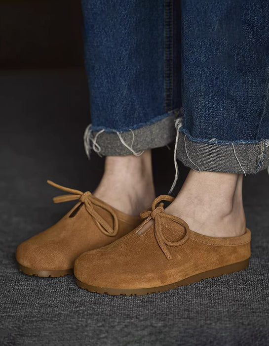 Soft Sole Comfortable Lace Up Suede Clogs Slippers April Shoes Collection 2026 81.50