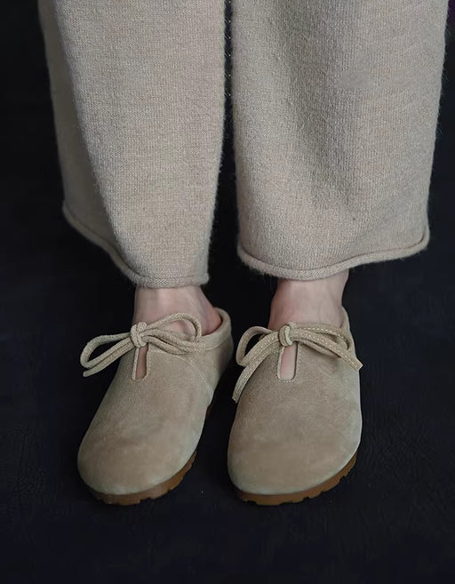 Soft Sole Comfortable Lace Up Suede Clogs Slippers April Shoes Collection 2026 81.50