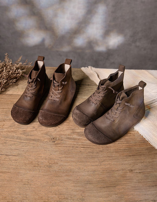 Bottes d'automne en cuir souple pour femmes de style japonais | Chaussures cadeaux