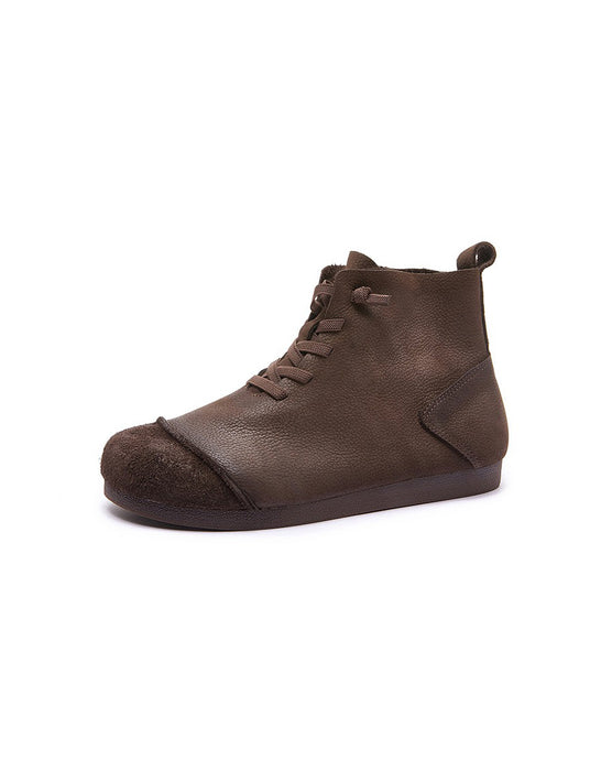 Bottes d'automne en cuir souple pour femmes de style japonais | Chaussures cadeaux