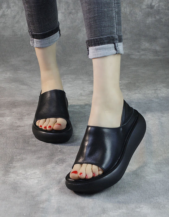 Soft Sole Summer Open-Toe Wedge Sandals — Obiono