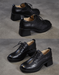 Women's Spring Autumn Comfortable Lace-up Chunky Heels Loafers Black, Obiono Sep Shoes Collection 2026, 89.99