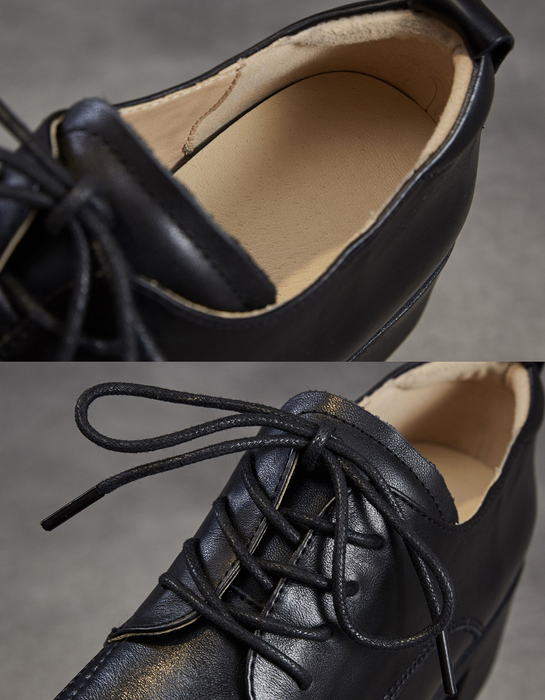 Women's Spring Autumn Comfortable Lace-up Chunky Heels Loafers Black, Obiono Sep Shoes Collection 2026, 89.99