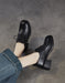 Women's Spring Autumn Comfortable Lace-up Chunky Heels Loafers Black, Obiono Sep Shoes Collection 2026, 89.99