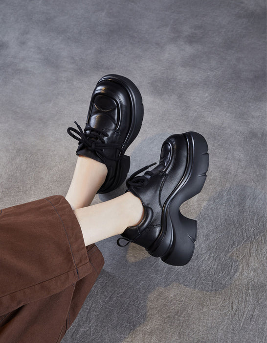 platform black dress shoes Elevator Chunky Platform Derby Shoes Add Height 4 Inch / 10cm