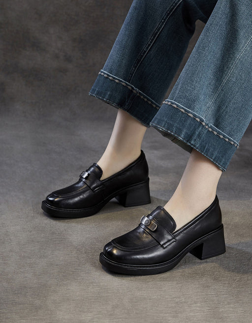 Women's Spring Autumn Iron Decor Comfortable Chunky Heels Loafers, Obiono Sep Shoes Collection 2026, 89.99