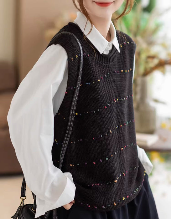 Spring Autumn Round Neck Sleeveless Loose Sweater Vest Feb New In 2026 42.00