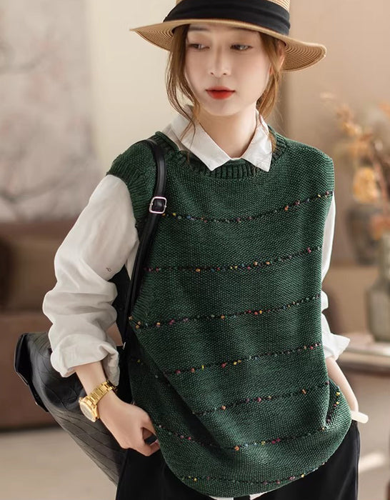 Spring Autumn Round Neck Sleeveless Loose Sweater Vest Feb New In 2026 42.00