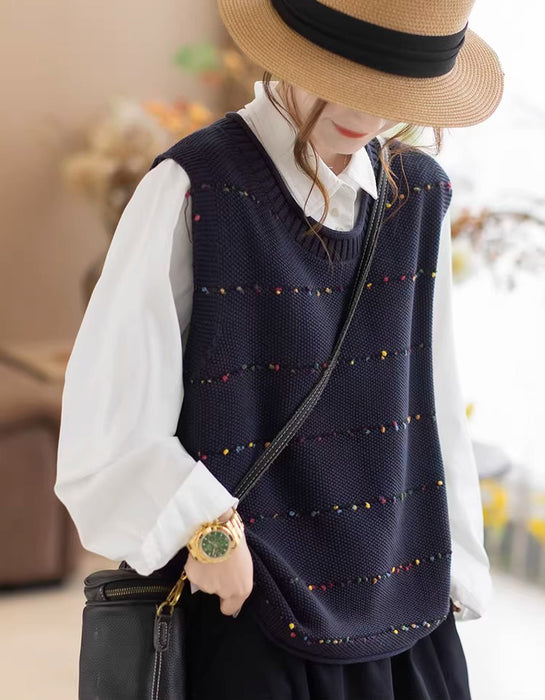 Spring Autumn Round Neck Sleeveless Loose Sweater Vest Feb New In 2026 42.00
