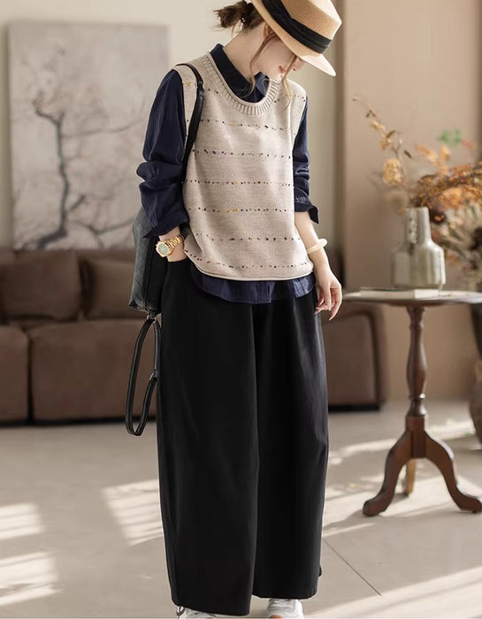 Spring Autumn Round Neck Sleeveless Loose Sweater Vest Feb New In 2026 42.00