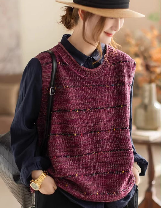 Spring Autumn Round Neck Sleeveless Loose Sweater Vest Feb New In 2026 42.00