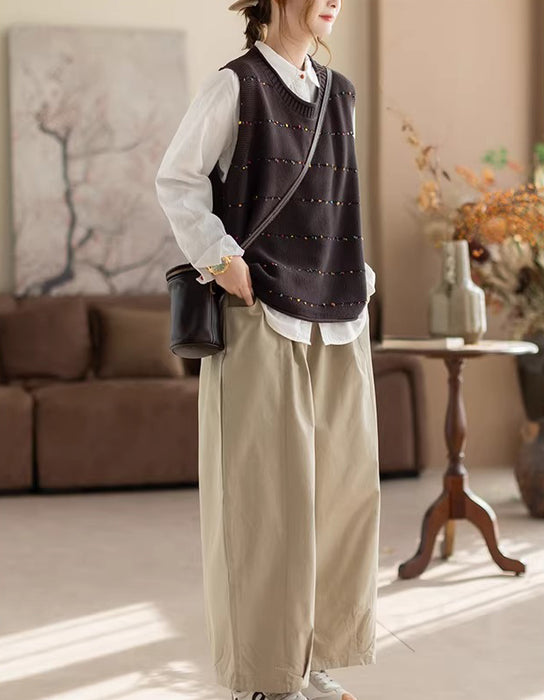 Spring Autumn Round Neck Sleeveless Loose Sweater Vest Feb New In 2026 42.00