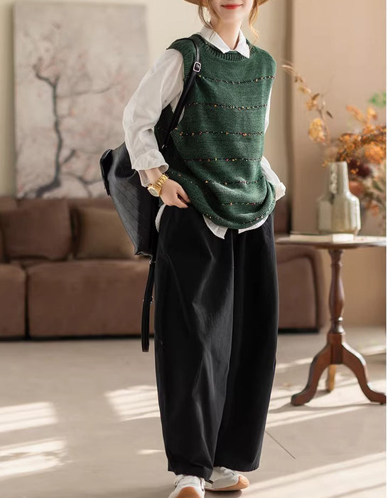 Spring Autumn Round Neck Sleeveless Loose Sweater Vest Feb New In 2026 42.00