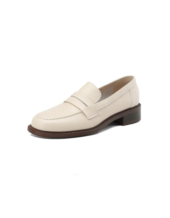 Spring Real Leather Classic Loafers for Women
