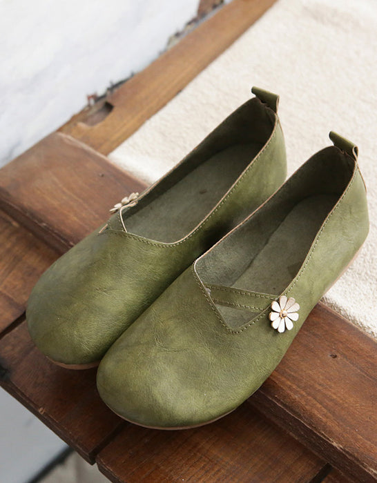 Zapatos de mujer de cuero retro cómodos de primavera