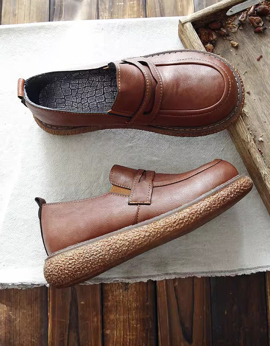 Spring Comfortable Platform Wide Toe Box Loafers