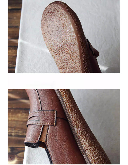 Spring Comfortable Platform Wide Toe Box Loafers