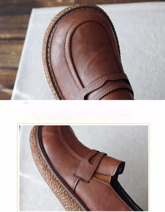 Spring Comfortable Platform Wide Toe Box Loafers