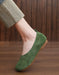 Spring Comfortable Soft Sole Suede Flat Pumps Shoes Green July Shoes Collection 2026 83.00
