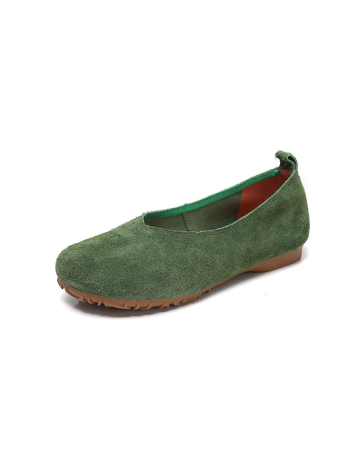 Spring Comfortable Soft Sole Suede Flat Pumps Shoes Green July Shoes Collection 2026 83.00