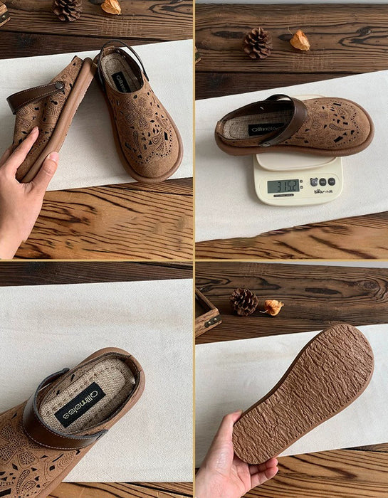 Spring Hollow Embossed Vintage Wide Toe Box Clogs April Shoes Collection 2026 85.00