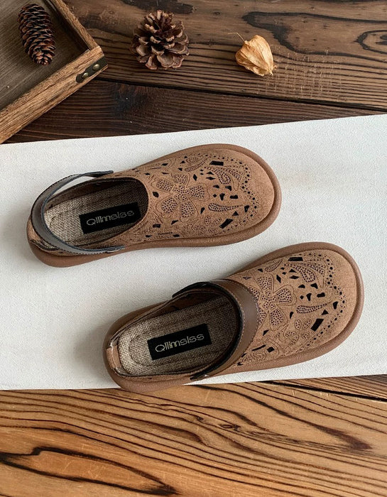 Spring Hollow Embossed Vintage Wide Toe Box Clogs April Shoes Collection 2026 85.00