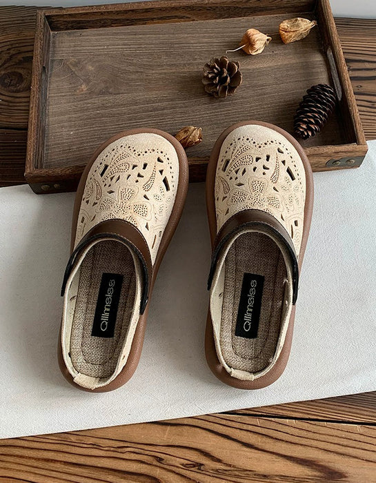 Spring Hollow Embossed Vintage Wide Toe Box Clogs April Shoes Collection 2026 85.00